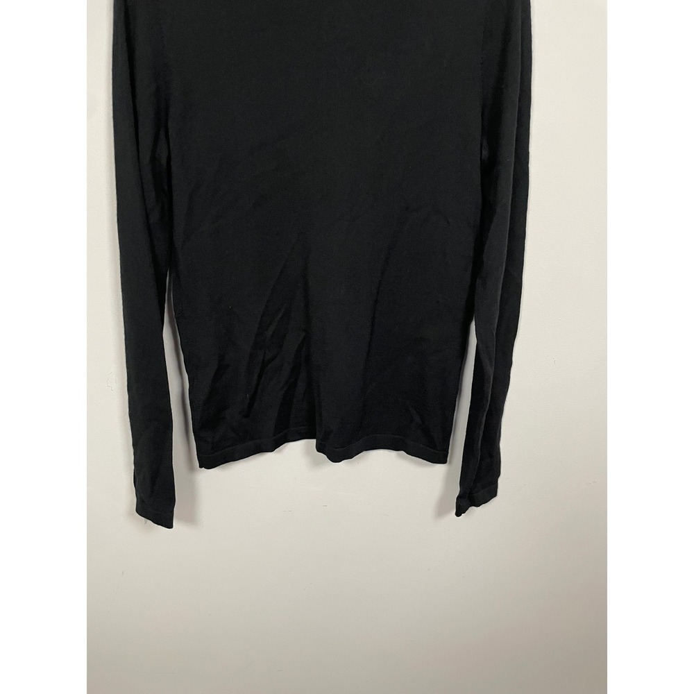 Vince Wool and Silk Blend Twist Front Knit Top in Black Size Medium Quiet Luxury - Picture 6 of 9